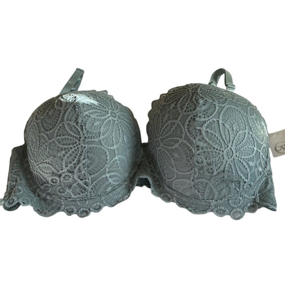 Cato Women's Bra Plus Green Lace Mesh Plus Size 42D Lightly Padded Underwire NWT